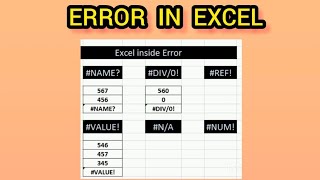ERROR IN EXCEL