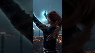 ⚡ AI Girl’s Lightning Ball ROCKS the City! 🤯 #aigirl