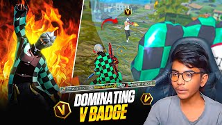TGR GTK111 DOMINATING V- Badge Player in Top 1 Lobby 🍷🗿 Garena Free Fire