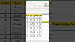 How to Count Active Cells #excel #msexcel #msexceltutorial #shortsvideo #tips #tricks #shorts #eca