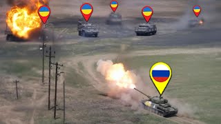 T-90 Tank vs Ukrainian Convoy: One Sided Tank Battle Caught on Camera