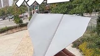滑翔能力超强的双齿号纸飞机，高空滑翔飞行平稳#纸飞机 #折纸 #亲子手工