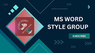 MS Word Style Group tutorial