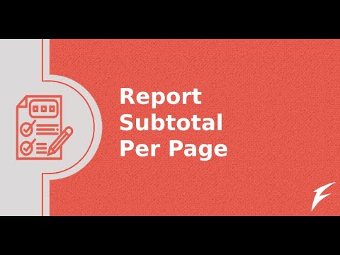 Report Subtotal Per Page V14