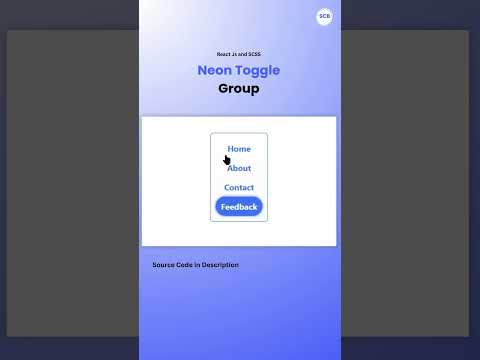 Neon Toggle Group With React JS and SCSS || SuperCodingBits #coding #reactjs #supercodingbits
