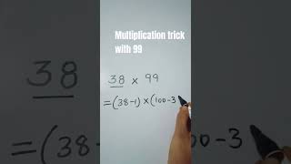 Multiplication trick with 99 l #shorts #shortsfeed #viral #maths #mathstricks #mathshack