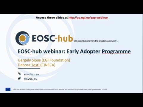 EOSC-hub Webinar:  Early Adopter Programme