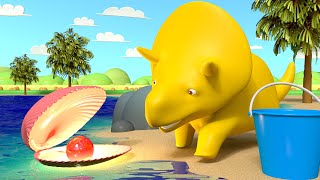 和戴諾去沙灘學習顔色 👶 幼兒教育卡通 Dino goes to the beach and learns colors - Cartoon for Toddlers