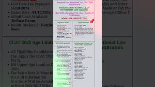 Common Law Admission Test CLAT 2025 Online Form Application Start #common #law #admission #shotrs