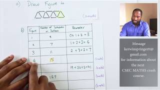 CSEC Maths Quick Solutions - JAN 2018, Question 8 (Sequences)