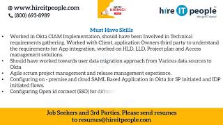 Identity Management Jobs | IDAM-Design , Jobs  |  Las Vegas, NV | Job ID: 34363 |
