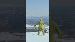 朝イチの1本ノートラック！朝から贅沢な絶景。北海道の内陸らしい雪質でカービング。十勝サホロリゾートでYo Amagaiが滑る。#gelanding #スノーボード DVD SNOWRESORT