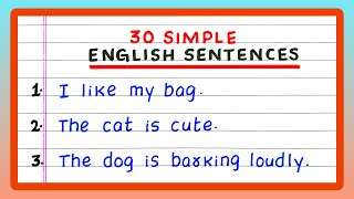 Simple Sentences | 30 Simple Sentences in English