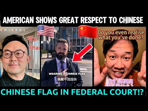 AMERICAN WEARS A CHINESE FLAG IN FEDERAL COURT IN FORM OF APPRECIATION || AMERICANS ON REDNOTE #usa