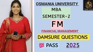 FM || FINANCIAL MANAGEMENT || MBA || SEMESTER - 2 || IMPORTANT QUESTIONS || ‎⁨@shivanipallela⁩