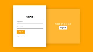 Sliding Sign in and  Registration Form using HTML CSS & JavaScript
