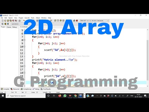 C Language Tutorial :- 11 2D Array || Example of 2D Array #CProgramming