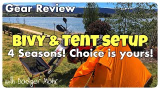 Bivy Bag & Tent setup. Ideal for Motorcycle Adventure Touring.