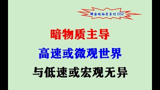 解密暗物质52 暗物质主导高速运动或微观世界，与低速或宏观无异