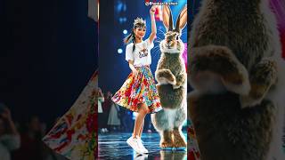 The  pretty Girl  performance fashion with rabbit 🐰 #shorts #shortvideo #ytshorts #aifashion