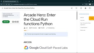 Arcade Hero: Enter the Cloud Function Python | #qwiklabs | #ARC235