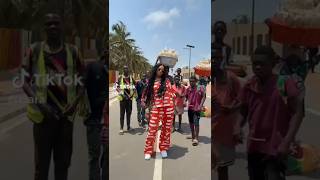 Ciara dancing to Davido in the streets of Benin  Africa with the people