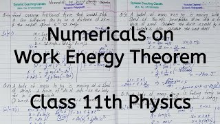 Numericals on Work Energy Theorem | Chapter 5 | Work Energy and Power | Class 11 | Physics