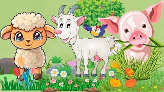 cute animal sounds: sheep, pig, duck, goat, horse, swan, cow..... - animal moments