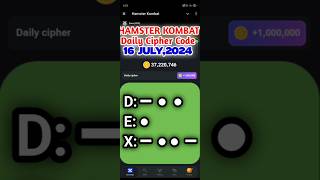 💎Hamster Kombat | Today Cipher Code [DEX] ✅| 16 July,2024#hamsters #crypto #nft #mining