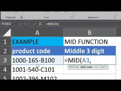 MS Excel Mid Function| Data Extraction| How to Use MID function in Excel |