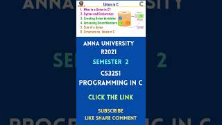 CS3251 Union in C.Programming in C. #cs3251