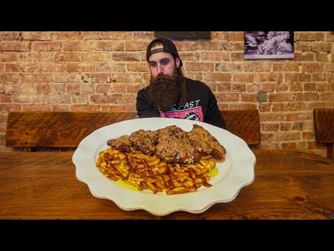 BEAT SCHWATZER'S SCHNITZEL CHALLENGE IN UNDER 10 MINUTES TO WIN ALL THEIR PRIZES | BeardMeatsFood