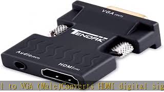 Tendak Active 1080P Female HDMI to VGA Male Converter Adapter Dongle with 3.5mm Stereo Audio Portab