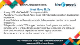 ASP.NET Jobs | ASP.Net Web API Jobs | Southfield, MI | Job ID: 34608 |