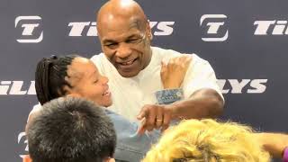 MIKE TYSON THE GOAT - gets a gift from a young fan and lots of love  - esnews boxing