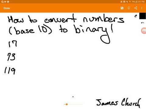 Converting positive integers (base 10) into binary code.