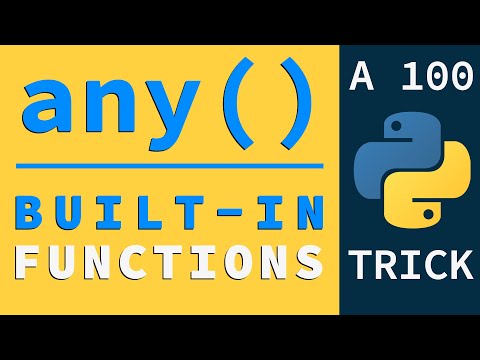 Check If a List Has A True Value using any() |  Python Built-in Functions