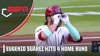 Eugenio Suarez CRUSHES 4 homers in a monster game vs. Braves 🤯 | MLB on ESPN