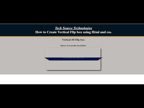How to Create Vertical Flip box Using Html and Css | Vertical Flip box in Html and Css