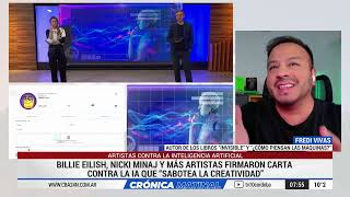 INTELIGENCIA ARTIFICIAL “SABOTEA LA CREATIVIDAD”: BILLIE EILISH, NICKI MINAJ Y MÁS ARTISTAS