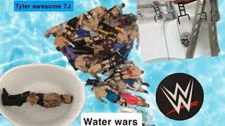 WWE figures, insane water wars by Tyler awesome TJ omg 💦￼