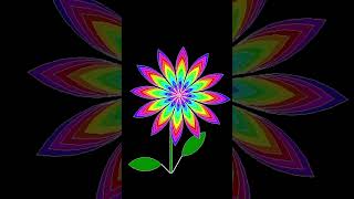 🌿 Colorful Spiral Flower with Leaves using Python Turtle