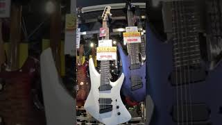 Excited about the MusicMan rack at Ishibashi Music in Shibuya, Tokyo