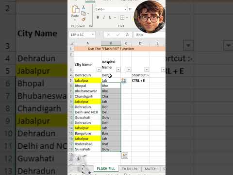 How to Use Flash Fill Function #excel #msoffice #function #microsoftoffice #shorts #short #tutorial