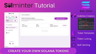 Create Your Own Solana Tokens and NFTs Using The Solminter Platform 😍 - No Coding Necessary 😮!!!