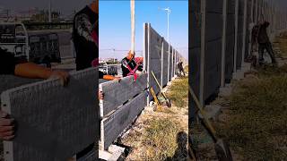 Simple and best technique for building a concrete boundary wall #shorts