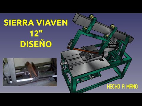 Sierra de vaiven casera , formato 12". Diseño 3D con detalles. Fabricada con retasos de material