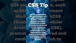 CSS3 TIP. Use CSS methodologies #shorts