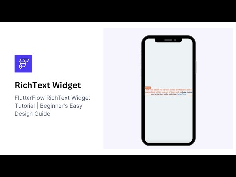 FlutterFlow RichText Widget Tutorial | Easy Design Guide for Beginners