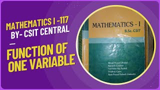 B.Sc. CSIT Sem 1: Math I Chapter 1 - Functions of One Variable | Important Questions & One-Shot